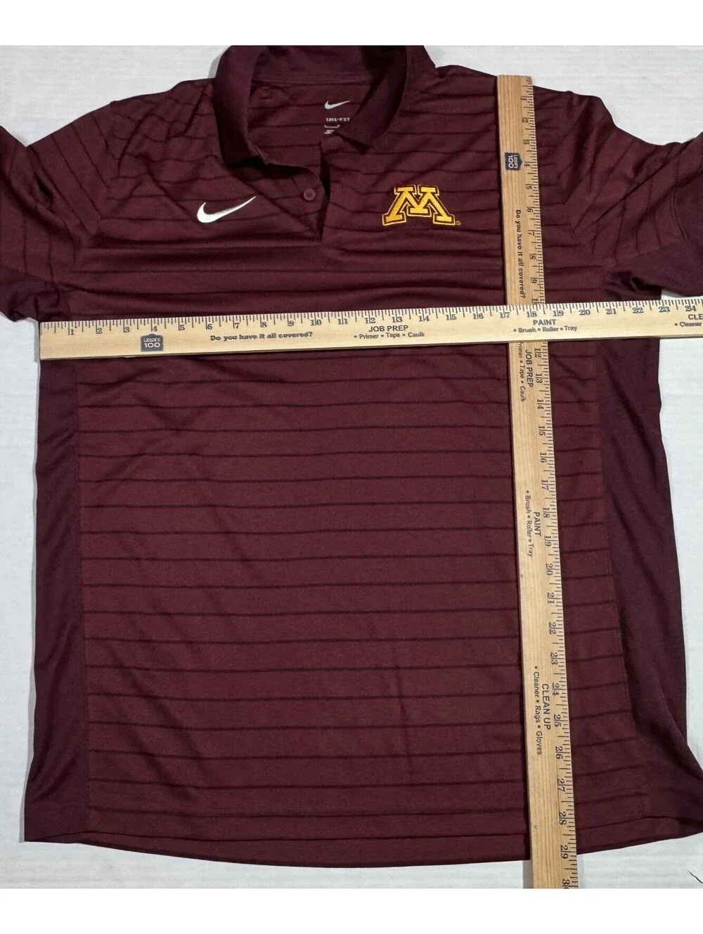 University Minnesota Nike Dri-Fit Maroon Striped Victory Polo Shirt Mens L NWT